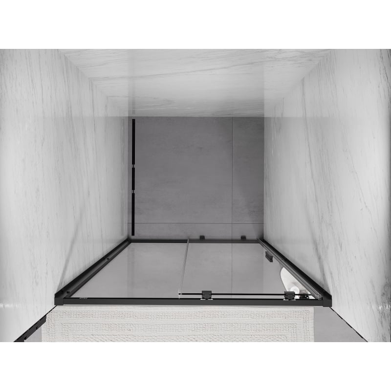 Mexen Exo sliding shower door 95 cm, transparent, black - 8151-095-000-70-00