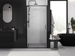 Mexen Exo sliding shower door 120 cm, transparent, black - 8151-120-000-70-00