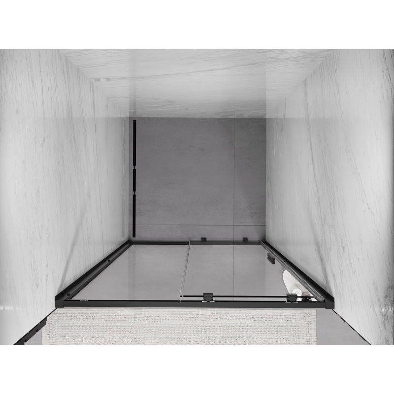 Mexen Exo sliding shower door 115 cm, transparent, black - 8151-115-000-70-00