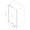 Mexen Exo-S sliding shower doors 100 cm, transparent, black - 8151-100-000-70-00