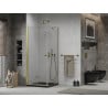Mexen Lima Folding Shower Enclosure 90 x 90 cm, Transparent, Gold + Flat Tray, Black - 856-090-090-50-00-4070G