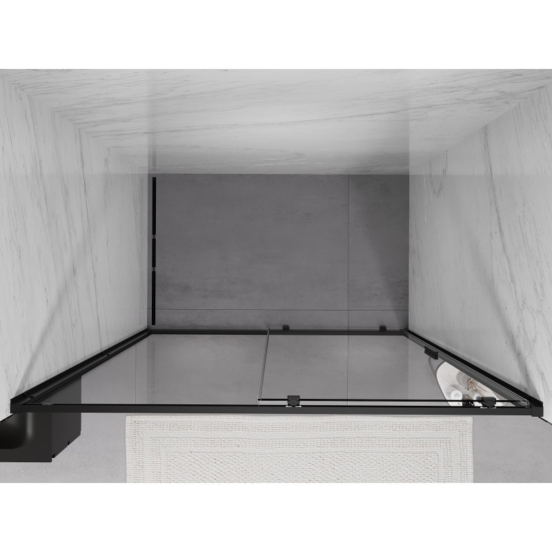 Mexen Exo-S sliding shower door 130 cm, transparent, black - 8151-130-000-70-00
