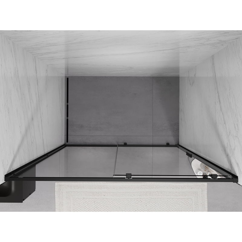 Mexen Exo sliding shower door 130 cm, transparent, black - 8151-130-000-70-00