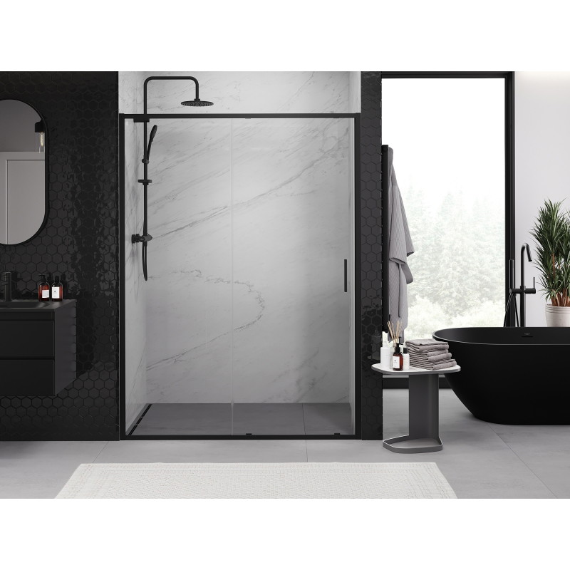 Mexen Exo-S sliding shower door 150 cm, transparent, black - 8151-150-000-70-00