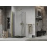 Mexen Lima Folding Shower Enclosure 90 x 90 cm, Transparent, Gold + Flat Tray, Black - 856-090-090-50-00-4070G