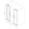 Mexen Velar Duo sliding shower door 150 cm, transparent, brushed copper - 871-150-000-02-65