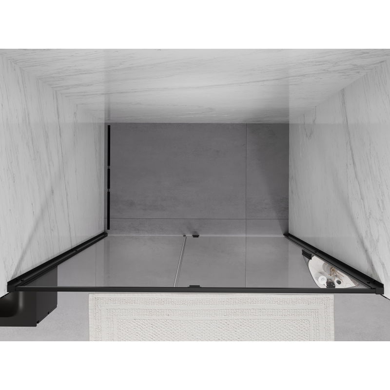 Mexen Exo hinged shower door 155 cm, transparent, black - 819-155-000-70-00