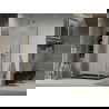Mexen Lima Folding Shower Enclosure 100 x 80 cm, Transparent, Gold + Flat Tray, Black - 856-100-080-50-00-4070G