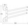 Mexen triple swivel towel rail, gold - 7039243-50