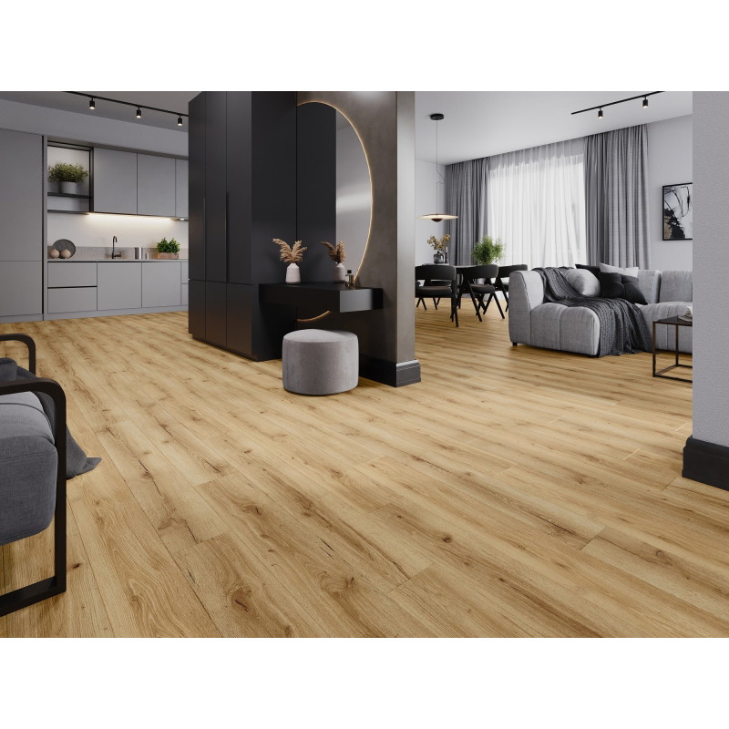 Mexen Beaver Creek vinyl panels 1227 x 187 mm LVT Dryback 2.5 mm, PVC underlay, 4 V-Groove, Oak - F1302-1227-187-255-4V1-01