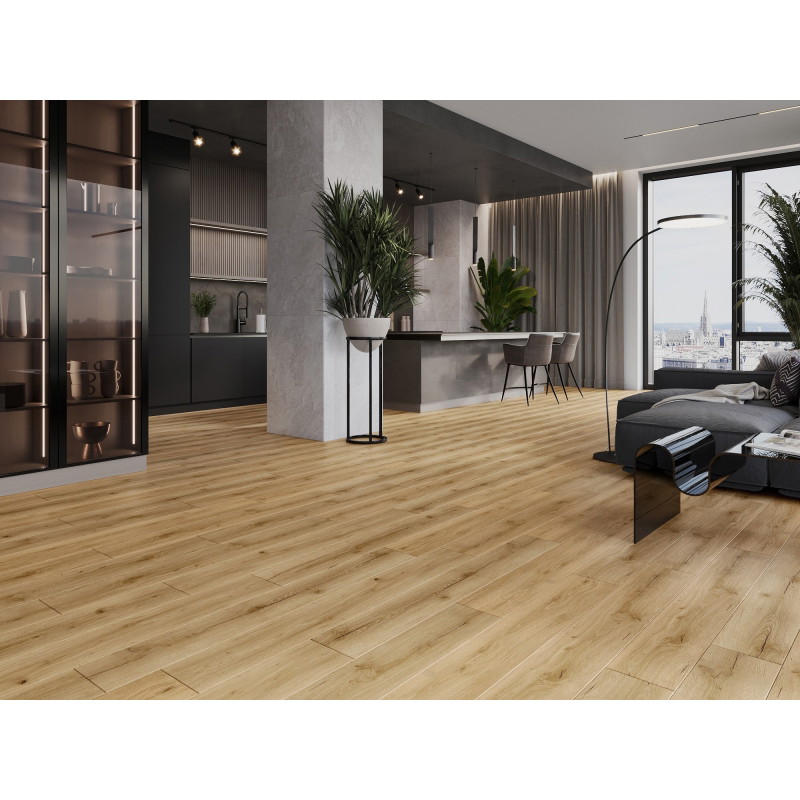 Mexen Beaver Creek vinyl panels 1227 x 187 mm LVT Dryback 2.5 mm, PVC underlay, 4 V-Groove, Oak - F1302-1227-187-255-4V1-01