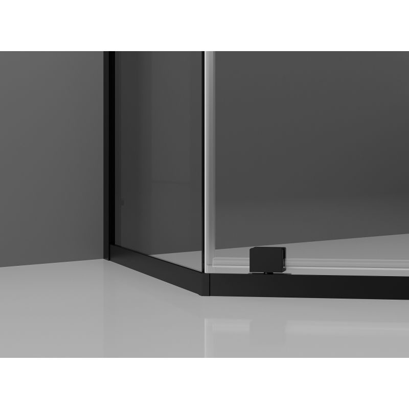 Mexen Exo Pentagonal Shower Enclosure Hinged 100 x 100 cm, Transparent, Black - 812-100-100-70-00