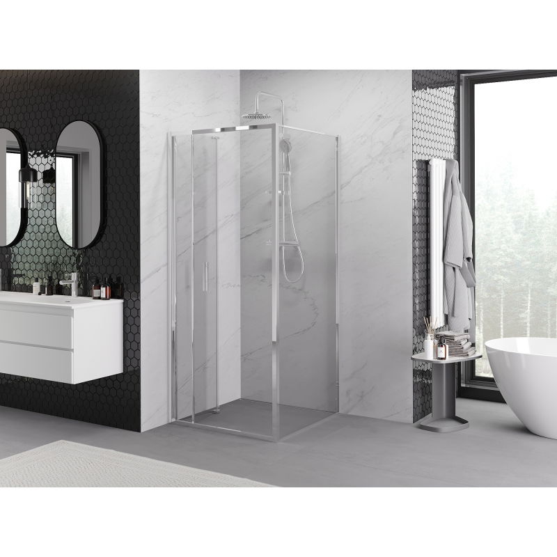 Mexen Exo folding shower cabin 95 x 95 cm, transparent, chrome - 816-095-095-01-00