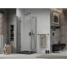 Mexen Lima foldable shower enclosure 80 x 80 cm, transparent, black + Flat tray, black - 856-080-080-70-00-4070B