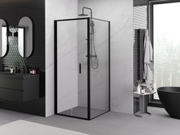 Mexen Exo folding shower cabin 100 x 100 cm, transparent, black - 816-100-100-70-00