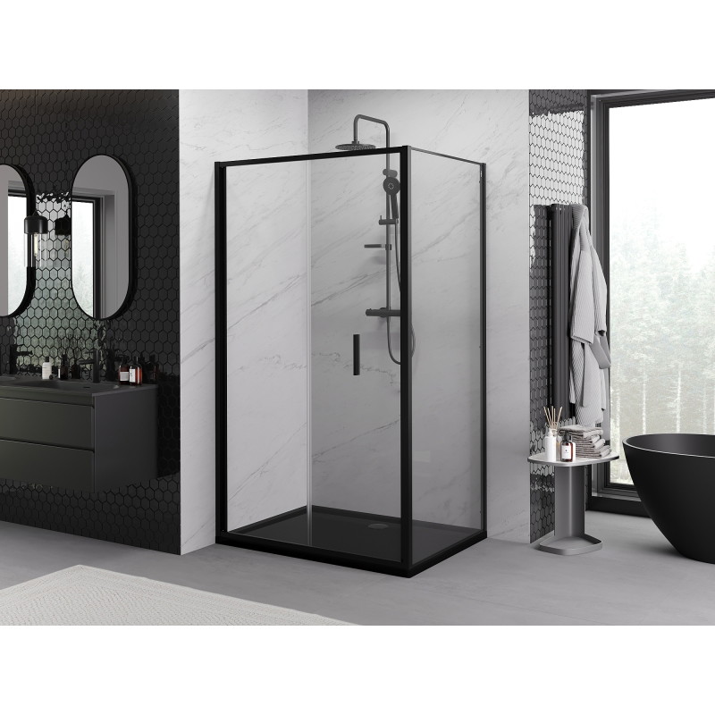 Mexen Exo-F folding shower cabin 80 x 75 cm, transparent, black - 816-080-075-70-00