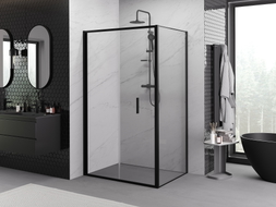 Mexen Exo-F foldable shower enclosure 70 x 80 cm, transparent, black - 816-070-080-70-00