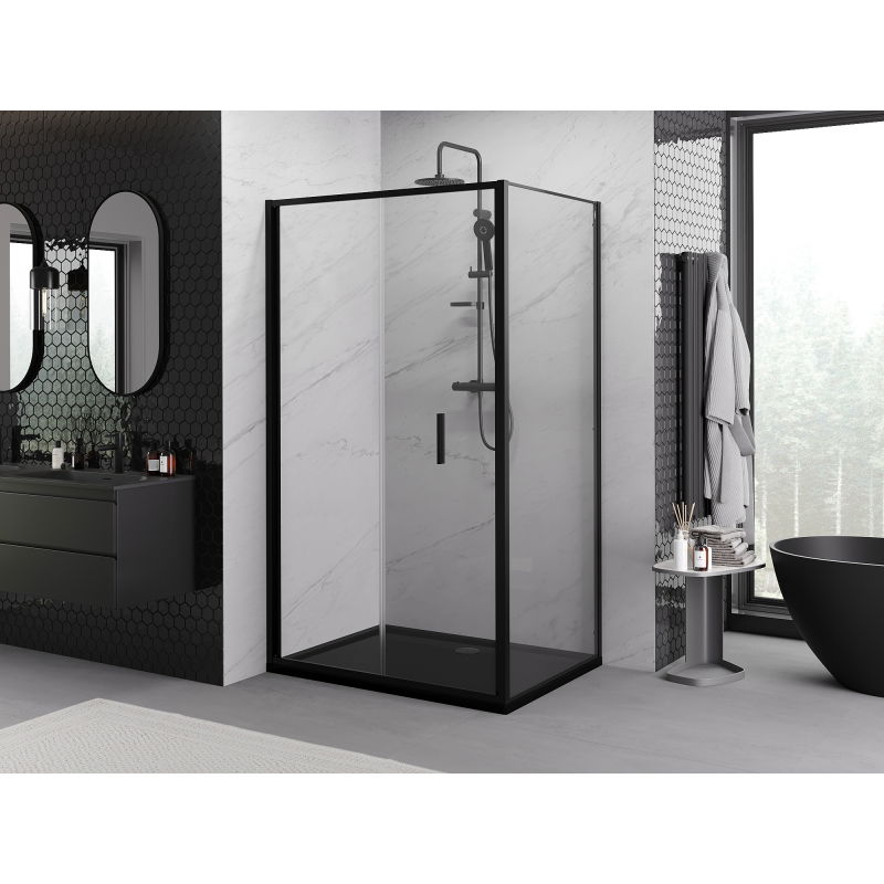 Mexen Exo folding shower cabin 95 x 85 cm, transparent, black - 816-095-085-70-00