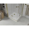 Mexen Lima Duo folding shower cabin 80 x 80 cm, transparent, gold + Flat tray - 856-080-080-50-02-4010G