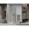 Mexen Lima Duo folding shower cabin 80 x 80 cm, transparent, gold + Flat tray - 856-080-080-50-02-4010G