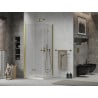 Mexen Lima Duo Folding Shower Enclosure 80 x 80 cm, Transparent, Gold + Flat Tray - 856-080-080-50-02-4010G