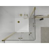 Mexen Lima Duo folding shower cabin 80 x 80 cm, transparent, gold + Flat tray - 856-080-080-50-02-4010G