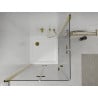 Mexen Lima Duo 90 x 90 cm Folding Shower Enclosure, Transparent, Gold + Flat Tray - 856-090-090-50-02-4010G