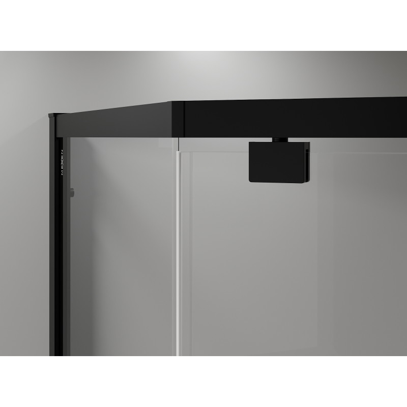 Mexen Exo-R pentagonal hinged shower enclosure 80 x 80 cm, transparent, black - 812-080-080-70-00