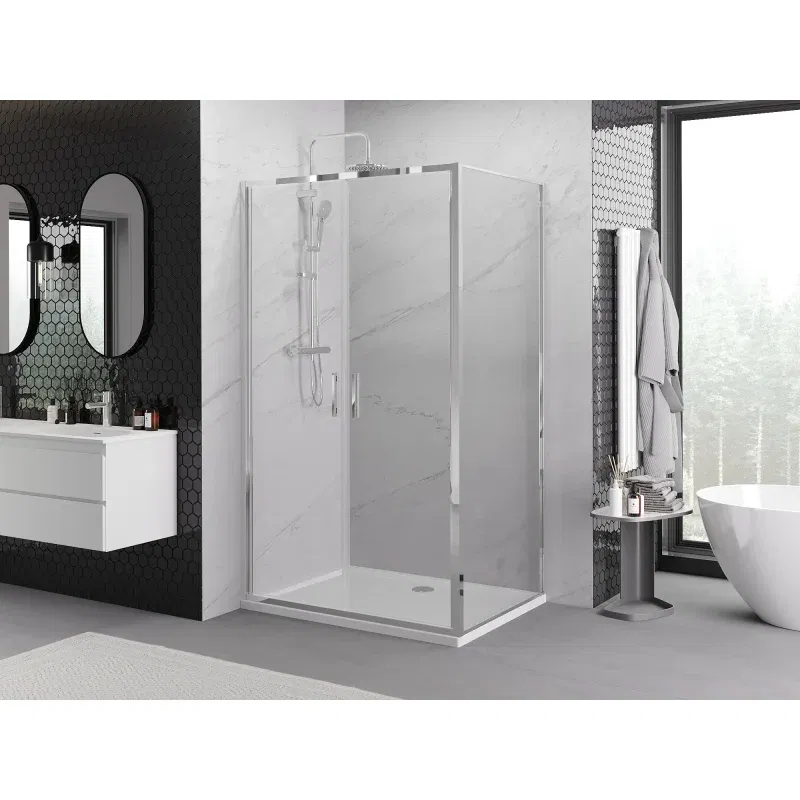 Mexen Exo Shower Cabin Pivot Door 70 x 75 cm, Transparent, Chrome - 814-070-075-01-00
