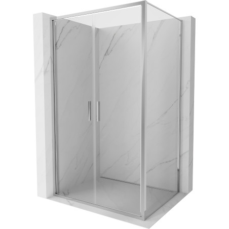 Mexen Exo-B Duo swing shower enclosure 90 x 80 cm, transparent, chrome - 814-090-080-01-00