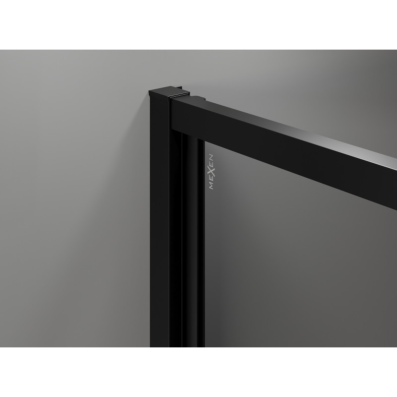 Mexen Exo-B Duo double hinged shower doors 80 cm, transparent, black - 814-080-000-70-00