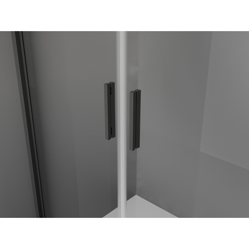 Mexen Exo-B Duo double hinged shower doors 80 cm, transparent, black - 814-080-000-70-00