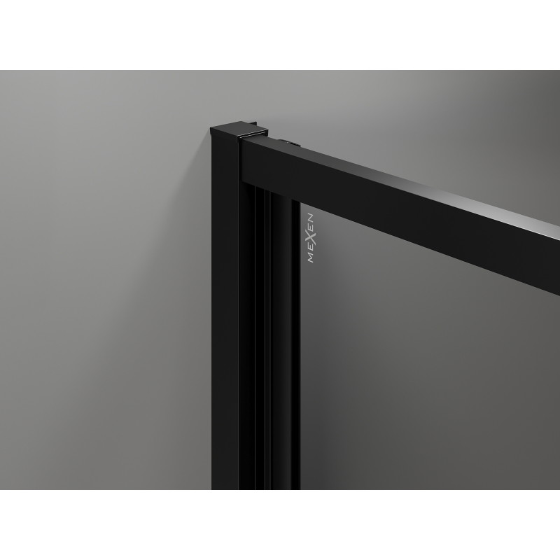 Mexen Exo-F folding shower door 65 cm, transparent, black - 816-065-000-70-00
