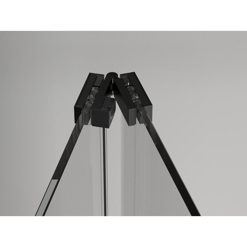 Mexen Exo-F folding shower door 70 cm, transparent, black - 816-070-000-70-00