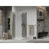Mexen Lima Duo foldable shower cabin 100 x 100 cm, transparent, gold + Flat tray - 856-100-100-50-02-4010G