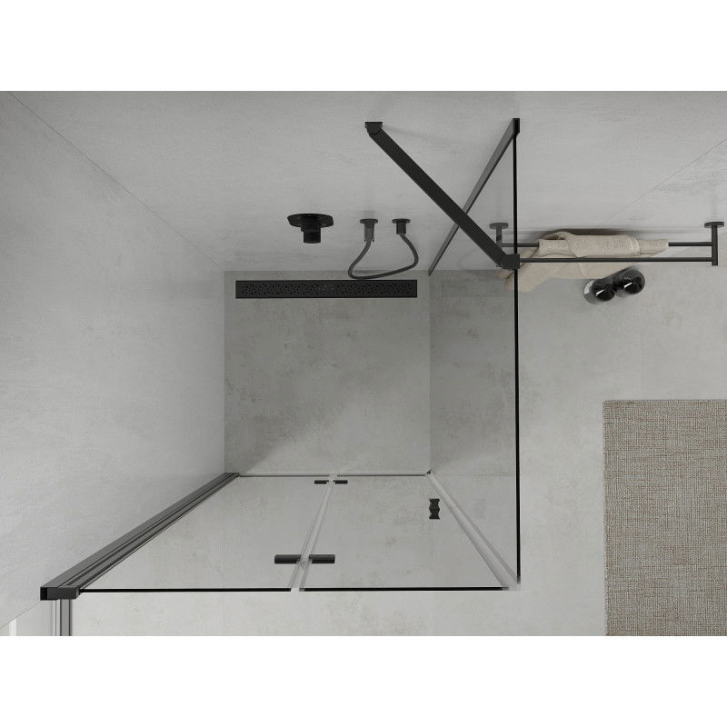 Mexen Lima folding shower cabin 70 x 70 cm, transparent, black - 856-070-070-70-00