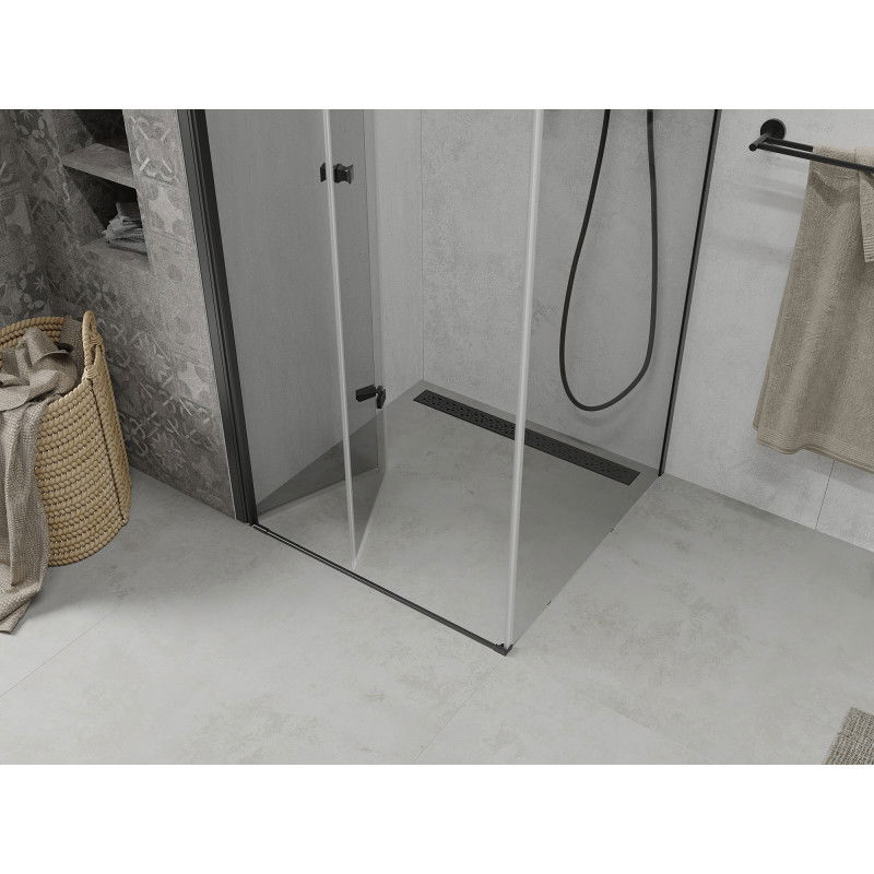 Mexen Lima folding shower enclosure 80 x 80 cm, transparent, black - 856-080-080-70-00