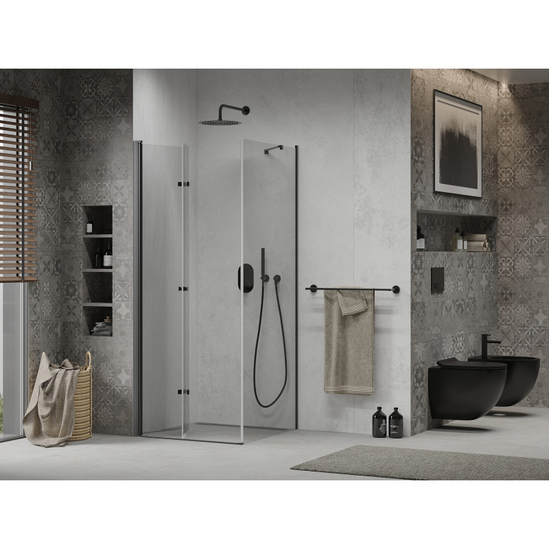 Mexen Lima folding shower cabin 80 x 80 cm, transparent, black - 856-080-080-70-00