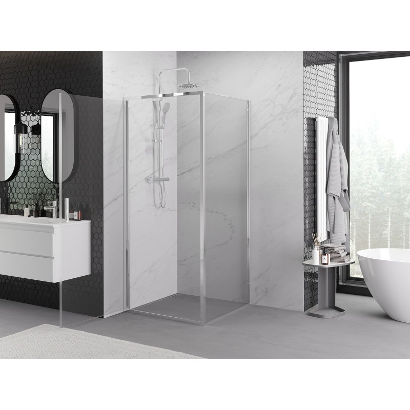 Mexen Exo-B hinged shower enclosure 70 x 70 cm, transparent, chrome - 817-070-070-01-00