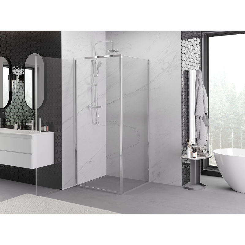 Mexen Exo Hinged Shower Enclosure 70 x 70 cm, Transparent, Chrome - 817-070-070-01-00
