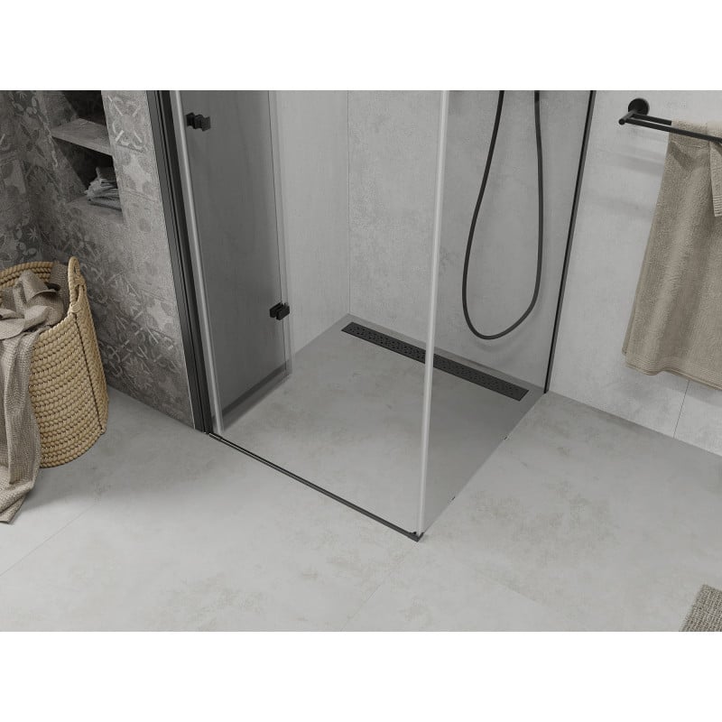 Mexen Lima folding shower cabin 100 x 100 cm, transparent, black - 856-100-100-70-00