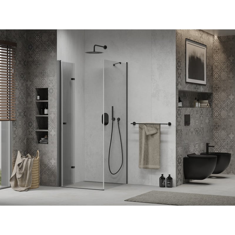 Mexen Lima folding shower cabin 100 x 100 cm, transparent, black - 856-100-100-70-00