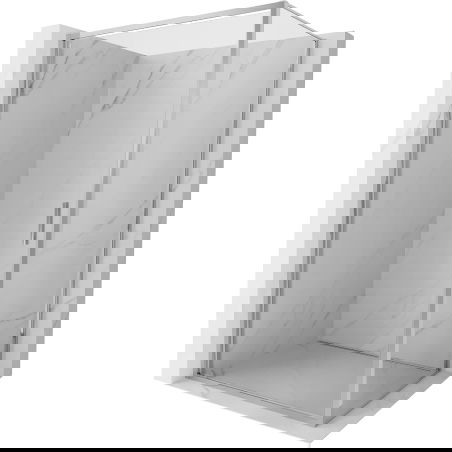 Mexen Exo Hinged Shower Enclosure 90 x 75 cm, Transparent, Chrome - 817-090-075-01-00