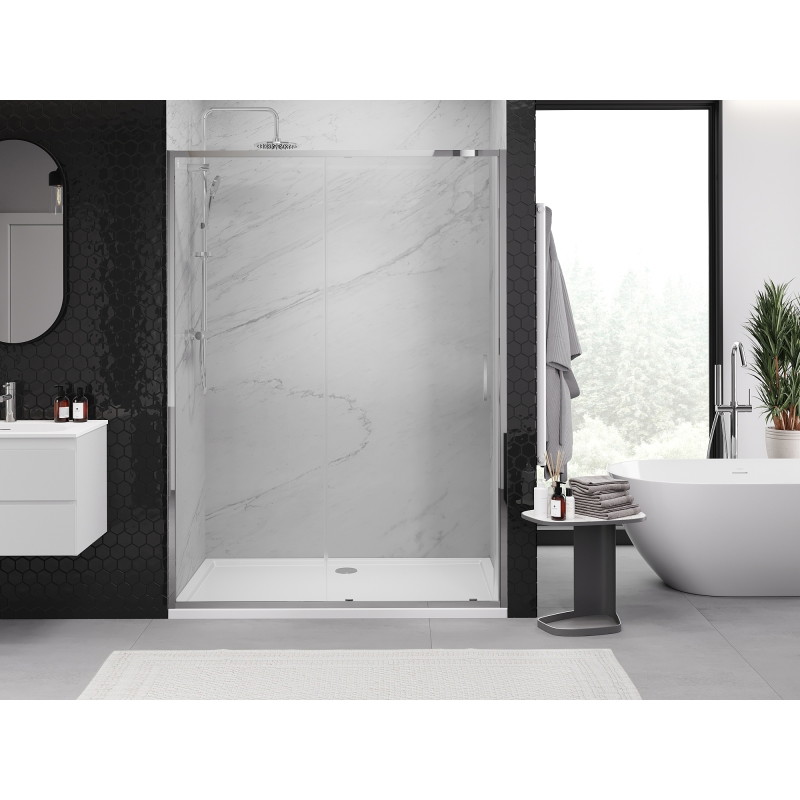 Mexen Exo-S sliding shower door 155 cm, transparent, chrome - 8151-155-000-01-00