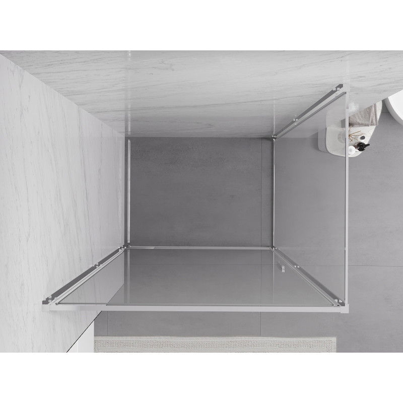 Mexen Exo-B 90 x 100 cm Hinged Shower Cabin, Transparent, Chrome - 817-090-100-01-00