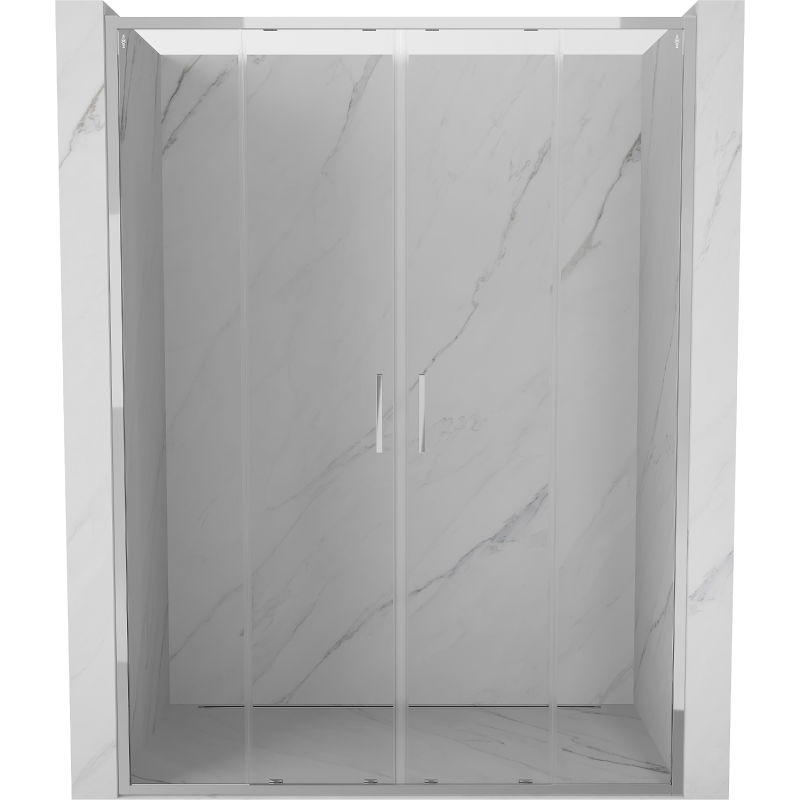 Mexen Exo double sliding shower door 150 cm, transparent, chrome - 8152-150-000-01-00