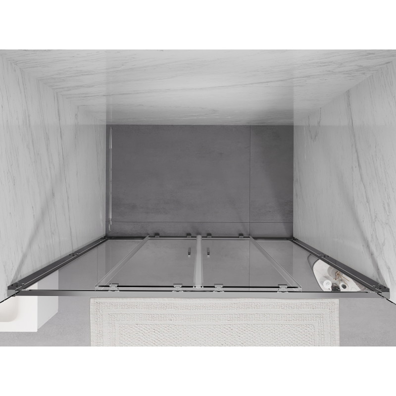 Mexen Exo-S Duo double sliding shower door 150 cm, transparent, chrome - 8152-150-000-01-00