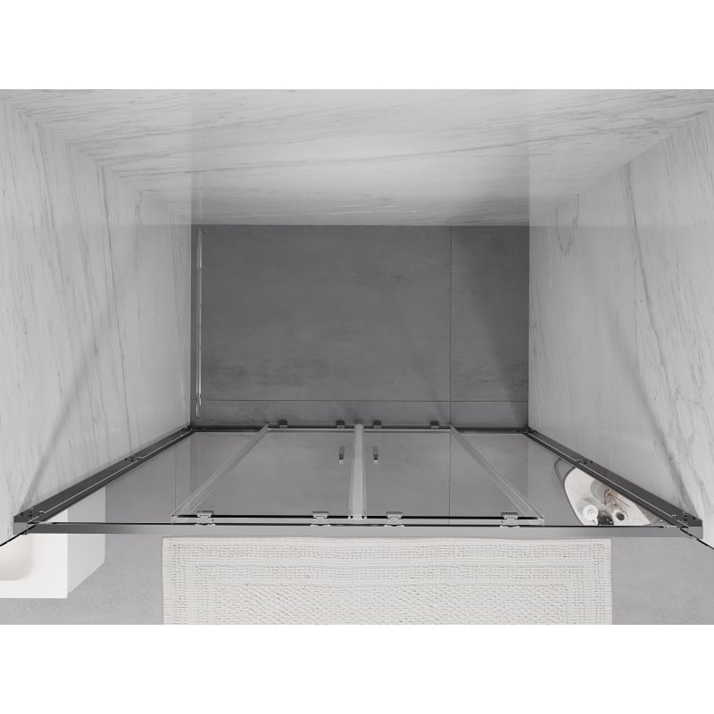 Mexen Exo double sliding shower door 160 cm, transparent, chrome - 8152-160-000-01-00