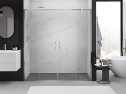 Mexen Exo double sliding shower door 170 cm, transparent, chrome - 8152-170-000-01-00