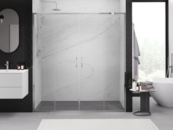 Mexen Exo-S Duo 180 cm double sliding shower door, transparent, chrome - 8152-180-000-01-00